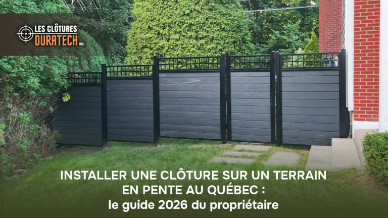 Installer une clôture sur un terrain en pente : guide 2026 pour les propriétaires au Québec