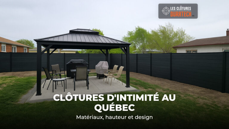 Idées de clôtures d'intimité au Québec : clôture composite fermant une cour arrière
