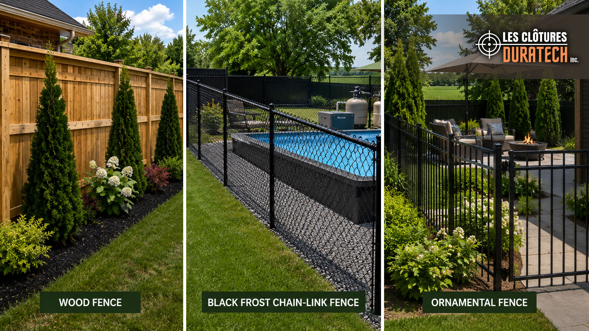 Wood vs. Chain-Link vs. Ornamental Fence: Which Option Fits Your Quebec Property? (2026 Guide) 3